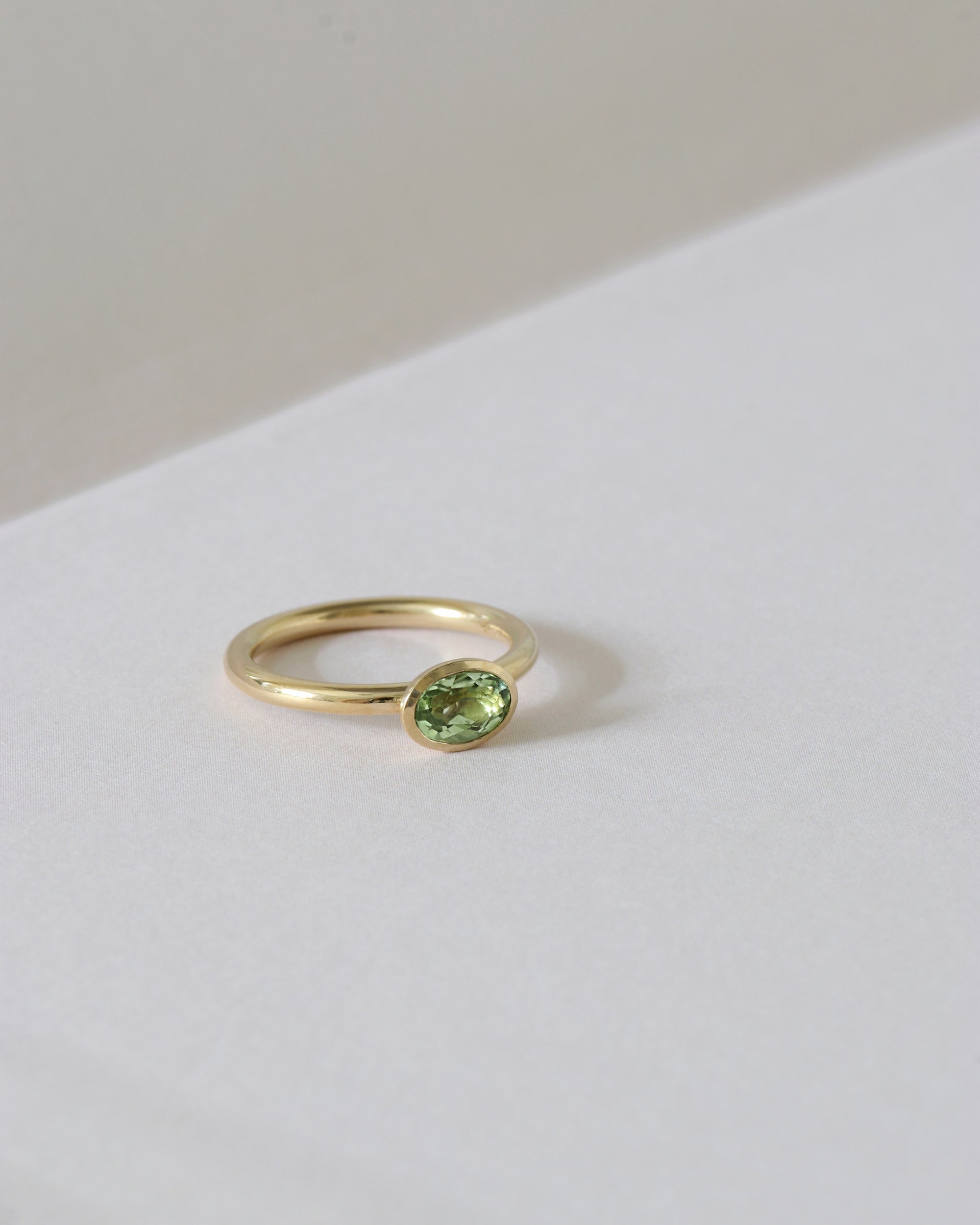 Norwegian Peridot engagement ring