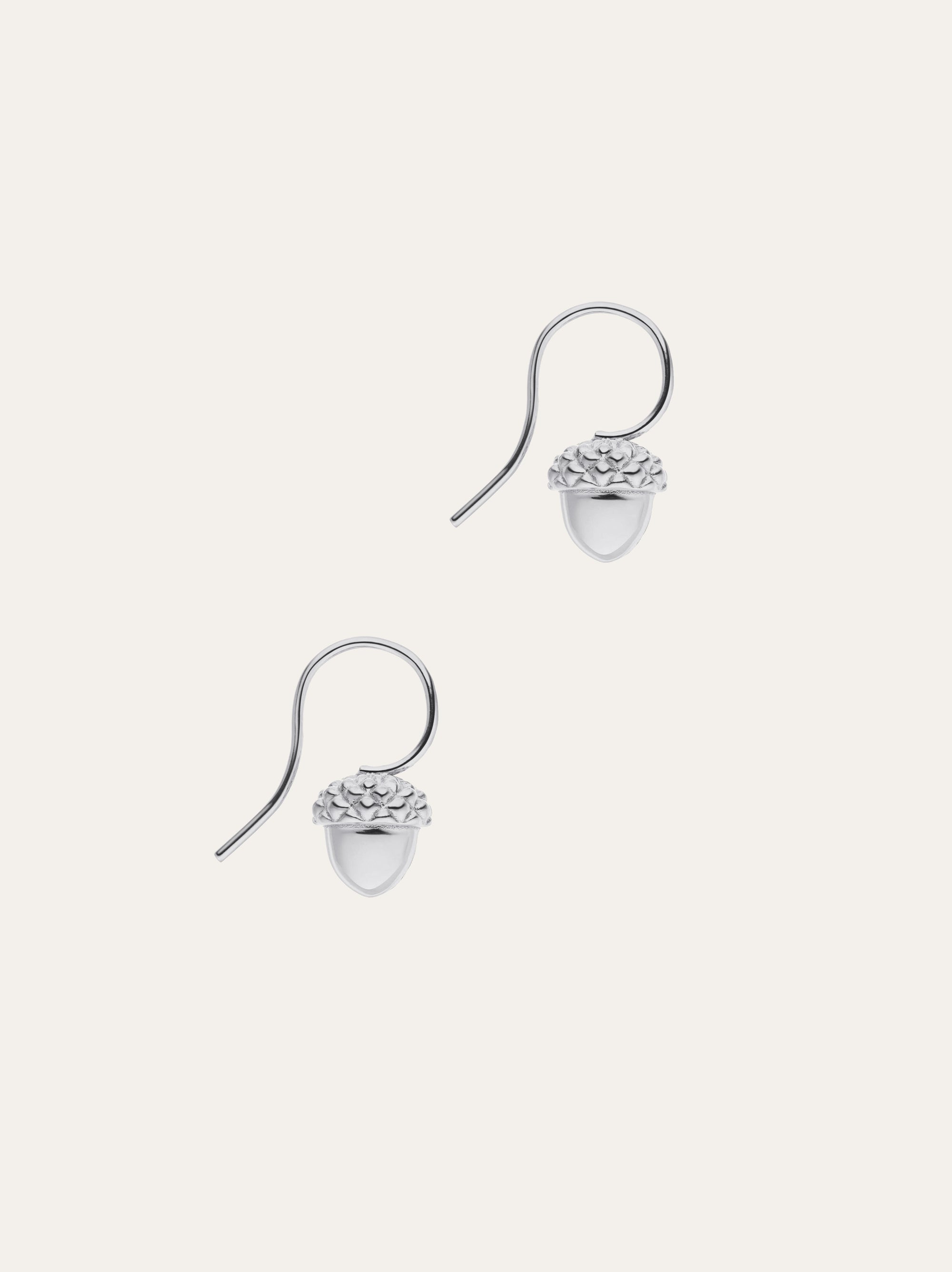 Idamari Solid sterling silver acorn drop earrings